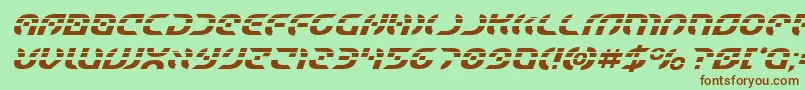 Starfighterlaserital Font – Brown Fonts on Green Background