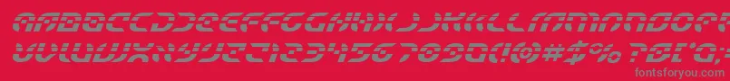 フォントStarfighterlaserital – 赤い背景に灰色の文字