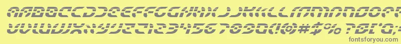 Starfighterlaserital Font – Gray Fonts on Yellow Background