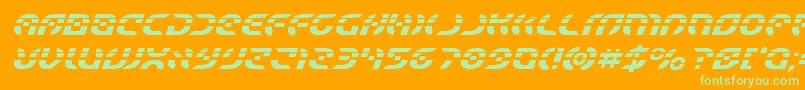 Starfighterlaserital Font – Green Fonts on Orange Background