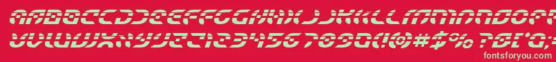 フォントStarfighterlaserital – 赤い背景に緑の文字