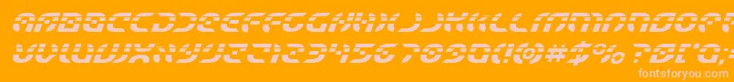 Starfighterlaserital Font – Pink Fonts on Orange Background