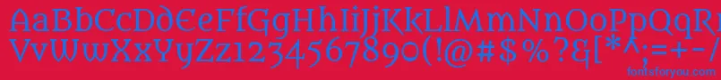 Шрифт MetamorphousRegular – синие шрифты на красном фоне