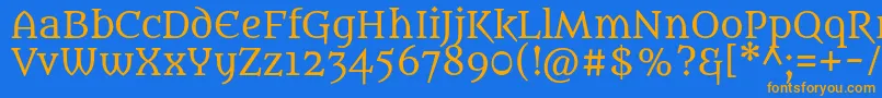 MetamorphousRegular Font – Orange Fonts on Blue Background