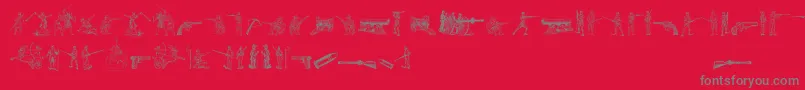 Więcej informacji o czcionce DasKrieg Czcionka DasKrieg – szare czcionki na czerwonym tle