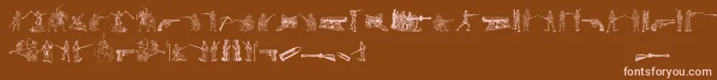 DasKrieg-Schriftart – Rosa Schriften auf braunem Hintergrund