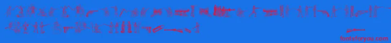 フォントDasKrieg – 赤い文字の青い背景