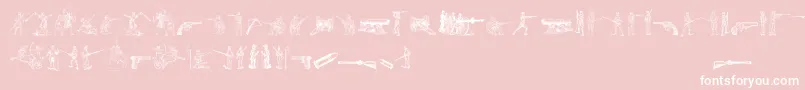 DasKrieg-Schriftart – Weiße Schriften auf rosa Hintergrund