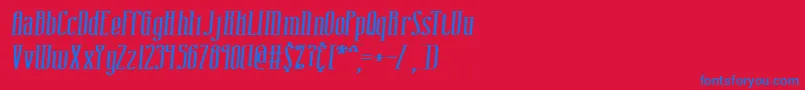 CombustionIBrk Font – Blue Fonts on Red Background