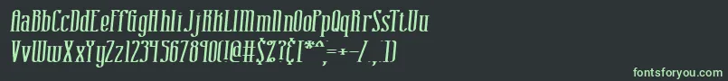 フォントCombustionIBrk – 黒い背景に緑の文字
