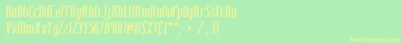 フォントCombustionIBrk – 黄色の文字が緑の背景にあります