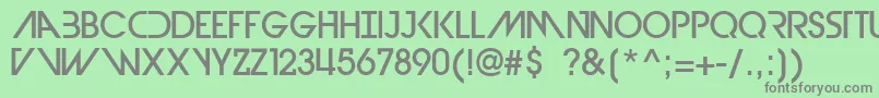 フォントDevilBreezeMedium – 緑の背景に灰色の文字