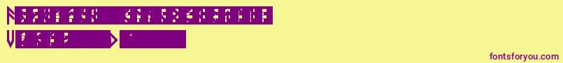 VikingElderRunesBold Font – Purple Fonts on Yellow Background