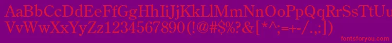 AgCenturyOldStyleCyrRoman Font – Red Fonts on Purple Background