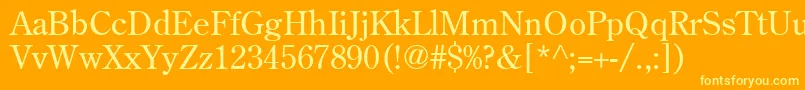 AgCenturyOldStyleCyrRoman Font – Yellow Fonts on Orange Background