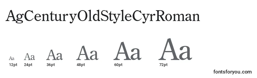 AgCenturyOldStyleCyrRoman Font Sizes