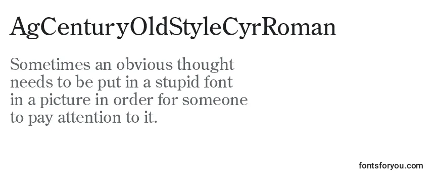 Review of the AgCenturyOldStyleCyrRoman Font