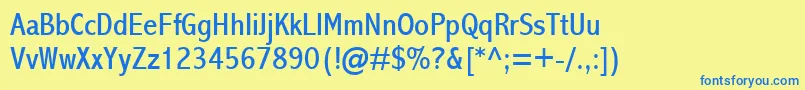 AbadiMtCondensed Font – Blue Fonts on Yellow Background
