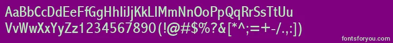 AbadiMtCondensed Font – Green Fonts on Purple Background
