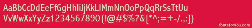 AbadiMtCondensed Font – Green Fonts on Red Background