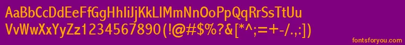 AbadiMtCondensed Font – Orange Fonts on Purple Background