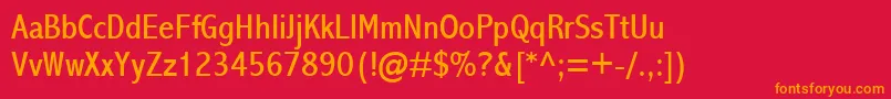 AbadiMtCondensed Font – Orange Fonts on Red Background