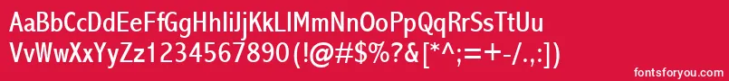 フォントAbadiMtCondensed – 赤い背景に白い文字