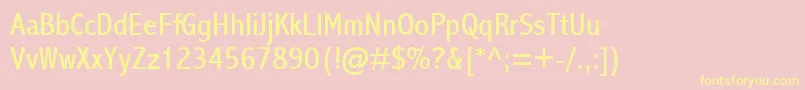 AbadiMtCondensed Font – Yellow Fonts on Pink Background