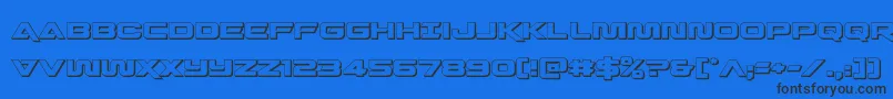 Quarkstorm3D-fontti – mustat fontit sinisellä taustalla