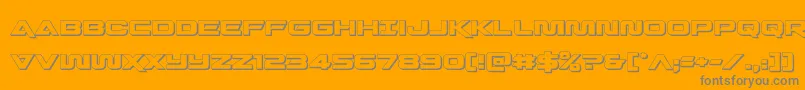 フォントQuarkstorm3D – オレンジの背景に灰色の文字