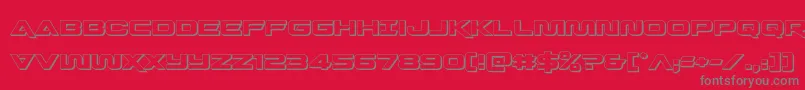 Saiba mais sobre a fonte Quarkstorm3D Fonte Quarkstorm3D – fontes cinzas em um fundo vermelho