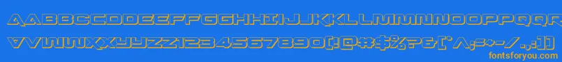 Quarkstorm3D Font – Orange Fonts on Blue Background
