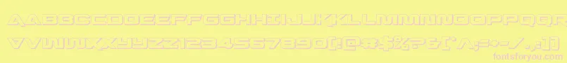 Quarkstorm3D Font – Pink Fonts on Yellow Background