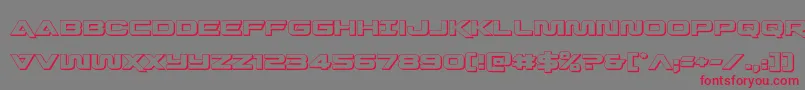 フォントQuarkstorm3D – 赤い文字の灰色の背景