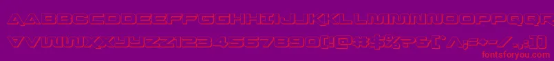 Quarkstorm3D-Schriftart – Rote Schriften auf violettem Hintergrund