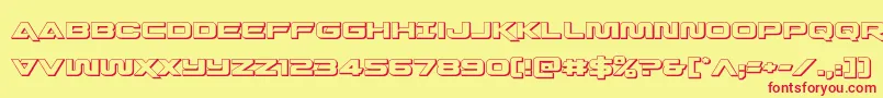 Quarkstorm3D Font – Red Fonts on Yellow Background