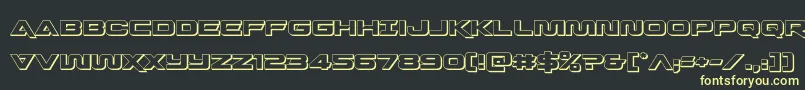 Quarkstorm3D Font – Yellow Fonts on Black Background