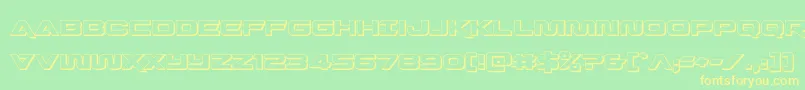 Quarkstorm3D Font – Yellow Fonts on Green Background