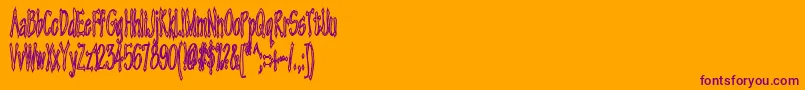 Androganonamous Font – Purple Fonts on Orange Background