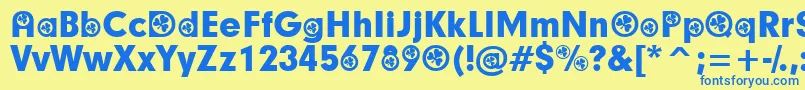 IrishParticipants Font – Blue Fonts on Yellow Background