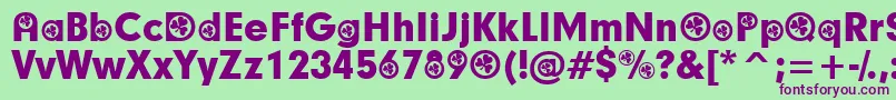 IrishParticipants Font – Purple Fonts on Green Background