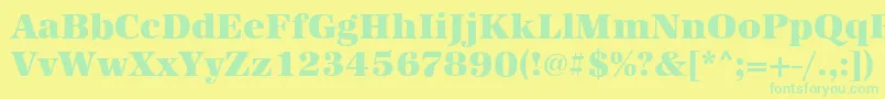 Fonte AntiquastdHeavyRegular – fontes verdes em um fundo amarelo