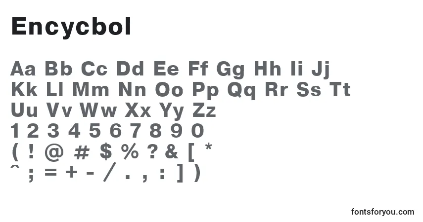 Шрифт Encycbol – алфавит, цифры, специальные символы