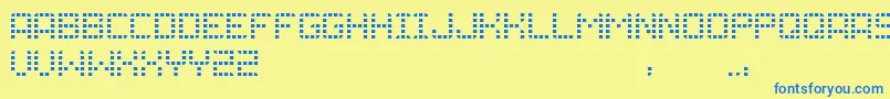 Czcionka Grid – niebieskie czcionki na żółtym tle
