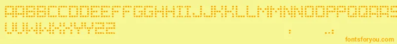 フォントGrid – オレンジの文字が黄色の背景にあります。