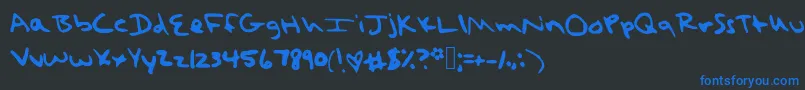 TaylorSwiftHandwritingFont Font – Blue Fonts on Black Background