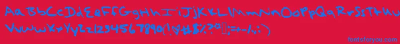フォントTaylorSwiftHandwritingFont – 赤い背景に青い文字