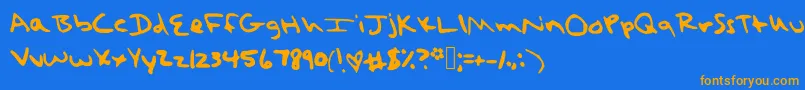 TaylorSwiftHandwritingFont Font – Orange Fonts on Blue Background