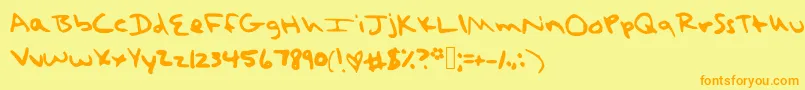 TaylorSwiftHandwritingFont Font – Orange Fonts on Yellow Background