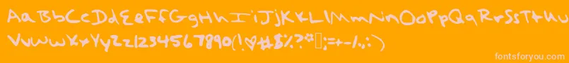 TaylorSwiftHandwritingFont-Schriftart – Rosa Schriften auf orangefarbenem Hintergrund